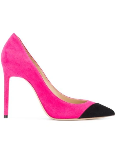 Saint Laurent Anja Two-tone Suede Pumps In Pink