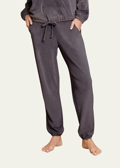 Barefoot Dreams Cropped Straight-leg Joggers In Carbon