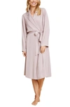 Barefoot Dreams Notched-collar Washed Satin Robe In Feather