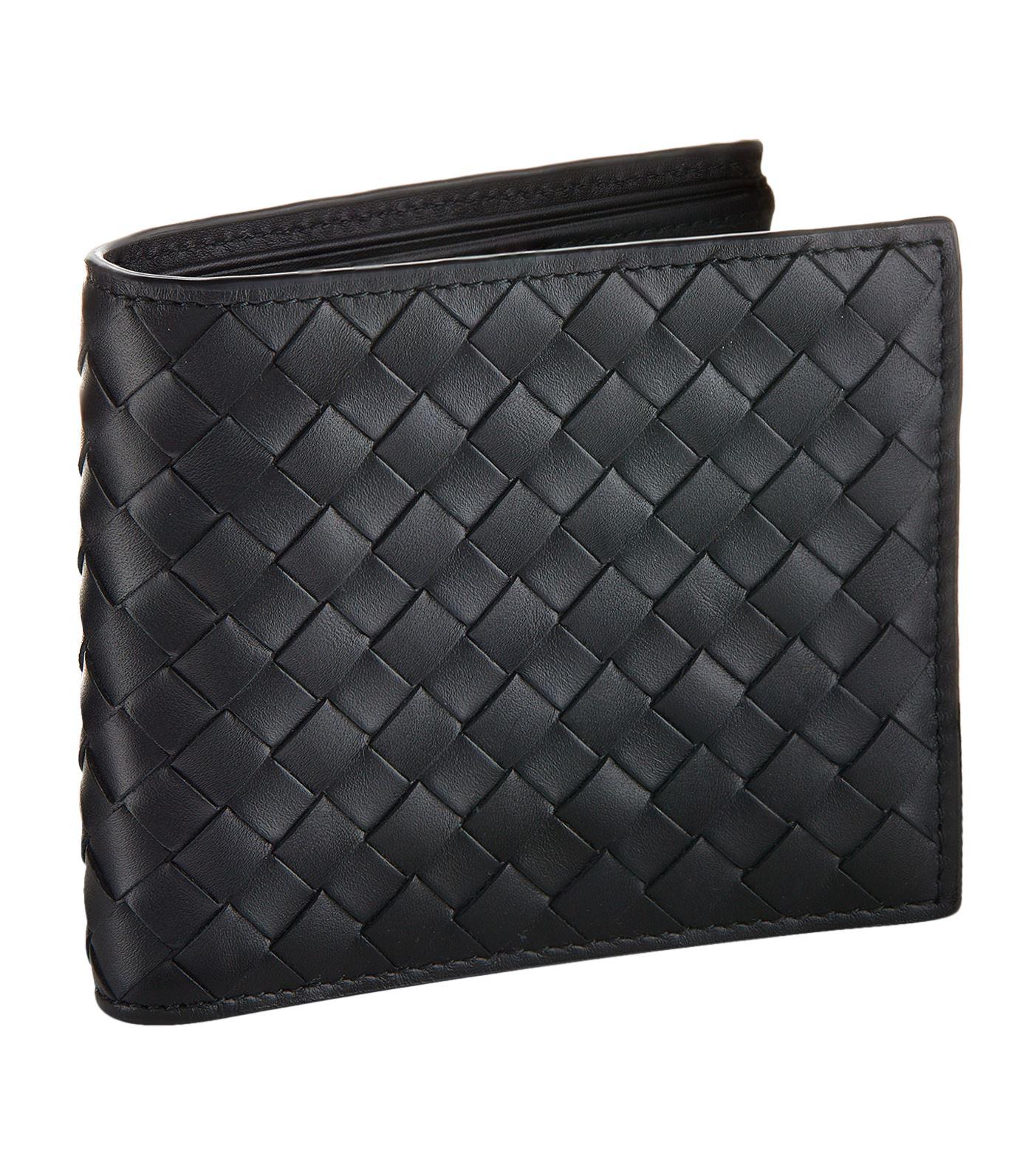Bottega Veneta Intecciato Weave Leather Bifold Wallet In Black | ModeSens
