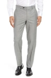 Ted Baker Jefferson Flat Front Wool Dress Pants In Stone