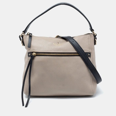 Pre-owned Kate Spade Grey/black Leather Top Handle Bag