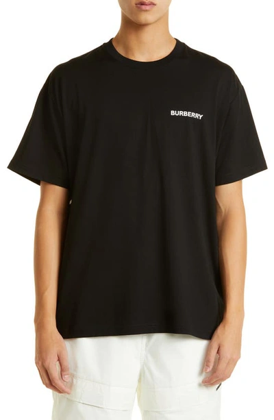 Burberry Oversize Rutherford Ekd Graphic Tee In Black