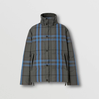 Burberry Packaway Hood Reversible Check Nylon Puffer Jacket In Multi-colored