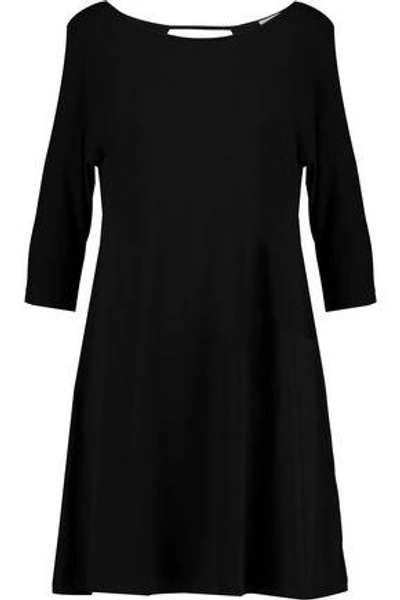 Tart Woman Naya Cold-shoulder Printed Stretch-modal Mini Dress Black