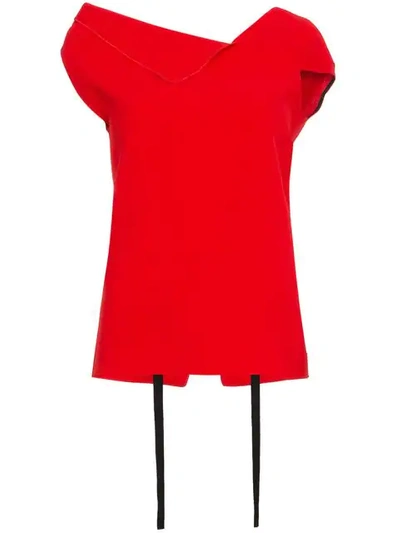 Roland Mouret Raywell Wool-crepe Top In Red