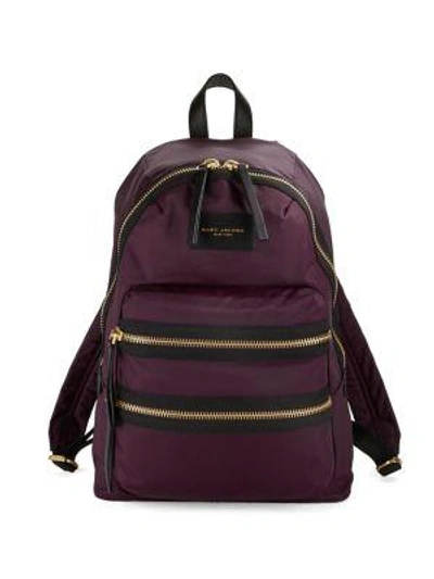 Marc Jacobs Zip-accented Nylon Backpack In Dark Violet