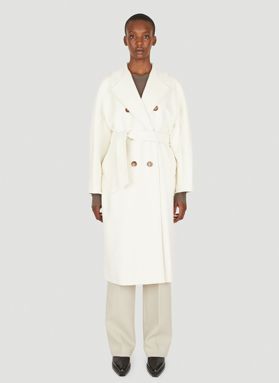 Max Mara Madame Coat White In Multi-colored