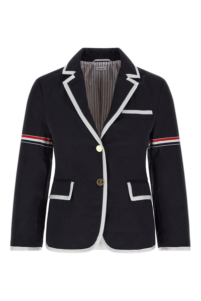 Thom Browne Single-breasted Quilted Sport Coat In Blue