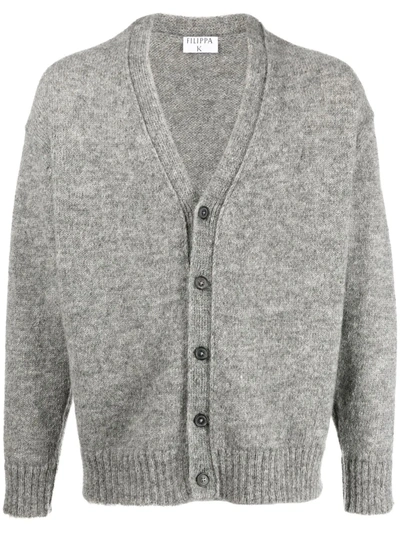 Filippa K M. Marco Knitted Wool Cardigan In Grey