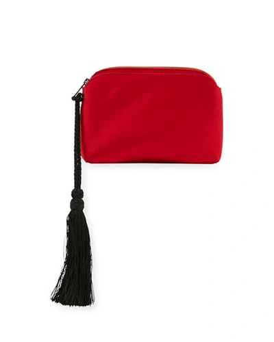 The Row Mini Satin Wristlet Bag In Medium Red