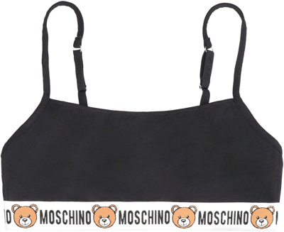 Moschino Tape Underwear Sports Bra In Black