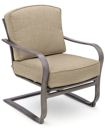 Furniture Closeout! Tara Wide Slat C-spring Chair, Created For Macy's In Outdura Remy Pebble