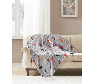 Premier Comfort Novelty Printed Electric Plush Throw, 50" X 60", Created For Macy's Bedding In Weather Dog