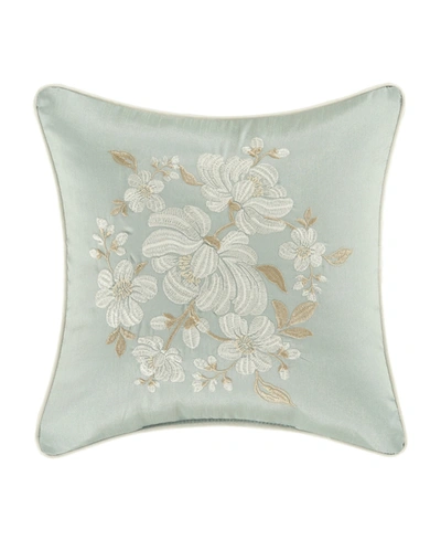 Royal Court Spring Garden Decorative Pillow, 16" X 16" Bedding In Spa