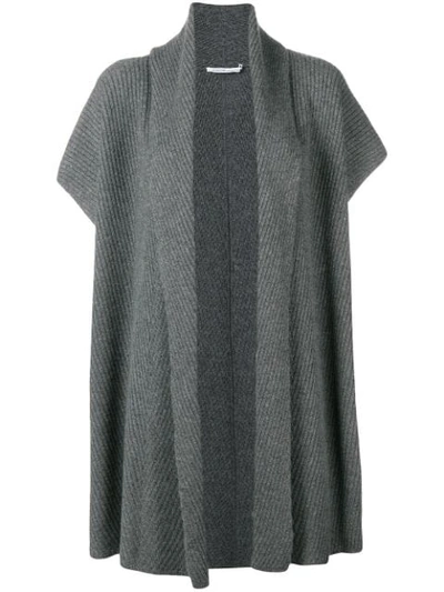 Agnona Long Short Sleeve Cardigan In Grey