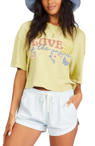Billabong Juniors' Only Today Cotton Cropped T-shirt In Agave