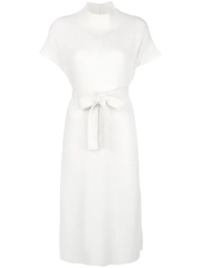 Agnona Midi Cashmere Tunic Dress In White