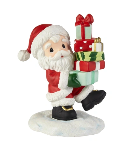 Precious Moments 221011 Loaded Up With Christmas Cheer Annual Santa Bisque Porcelain Figurine In Multicolor
