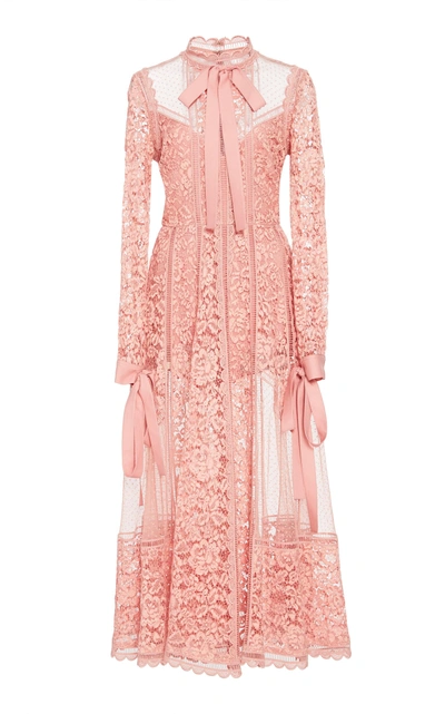 Elie Saab Long Sleeve Dress In Pink | ModeSens