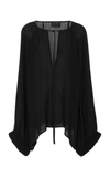 Nili Lotan Acadia Double Georgette Blouse In Black