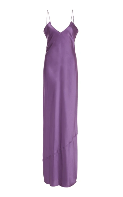 Nili Lotan Cami Silk-charmeuse Slip Gown In Lilac