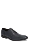 Calvin Klein Lucca Plain Toe Derby In Dark Grey Leather