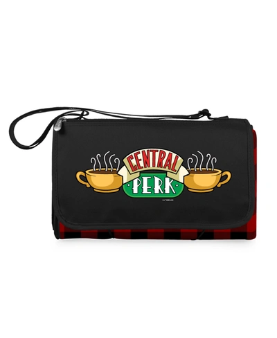 Oniva Friends Central Perk Blanket Tote Outdoor Picnic Blanket In Red Black Buffalo Plaid Pattern