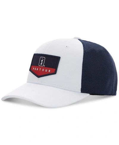 Pga Tour Men's American Trucker Style Golf Hat In Bright White