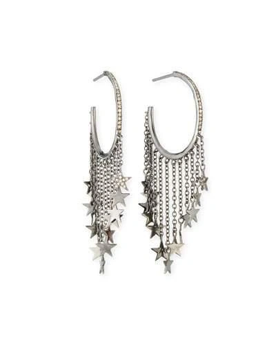 Siena Lasker Diamond Star Chain Hoop Earrings