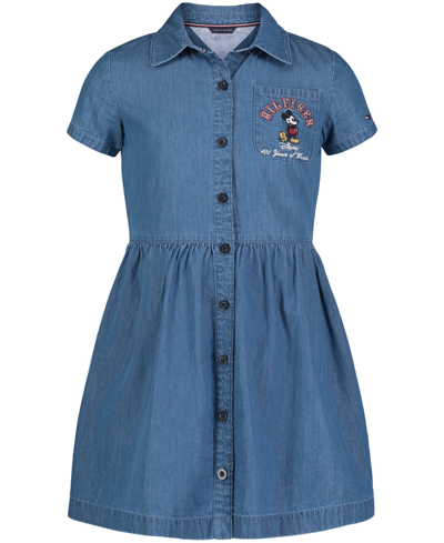 Tommy Hilfiger Big Girls Denim Shirt Dress In Highline Wash