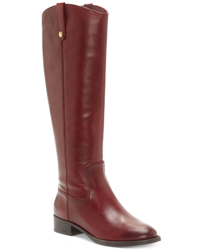 Inc International Concepts Fawne Wide-calf Riding Leather Boots, Created For Macy's Women's Shoes In Merlot