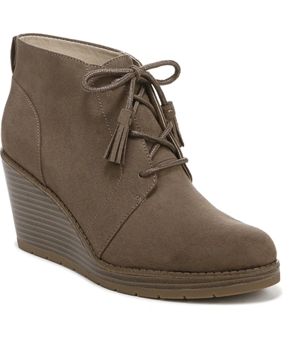 Dr. Scholl's Women's One Love Booties Women's Shoes In Cocoa Brown Faux Suede