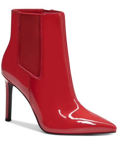 Inc International Concepts Katalina Pointed-toe Booties, Created For Macy's Women's Shoes In Red Patent