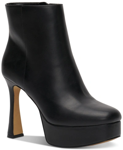 Inc International Concepts Women's Alize Platform Booties, Created For Macy's Women's Shoes In Black Smooth