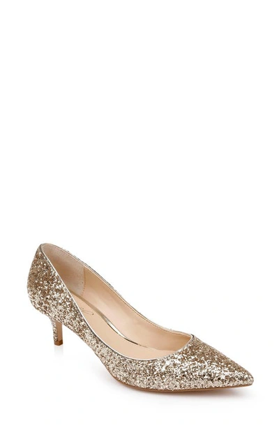 Jewel Badgley Mischka Women's Royalty Shimmer Pump Women's Shoes In Gold Chunky Glitter