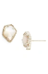 Kendra Scott Tessa Stone Stud Earrings In Gold/ Ivory Mop