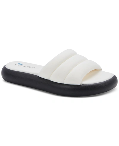 Aqua College Women's Simona Waterproof Slides, Created For Macy's Women's Shoes In White Lycra