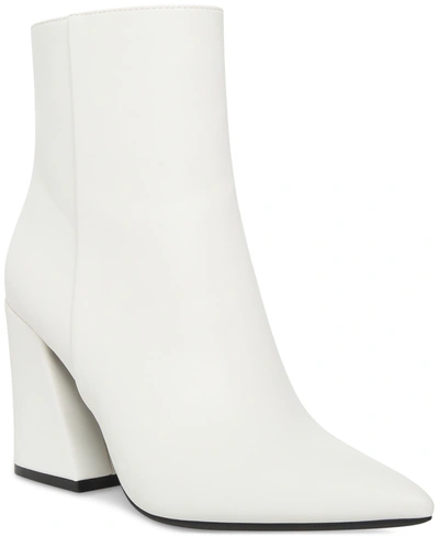 Madden Girl Cody Flared-heel Dress Booties In White