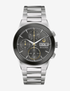 Bulova Men's Chronograph Modern Millennia Stainless Steel Bracelet Watch 41mm In Black