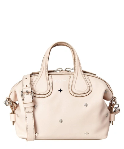 Givenchy Nightingale Small Cross Embellished Leather Satchel In Nocolor