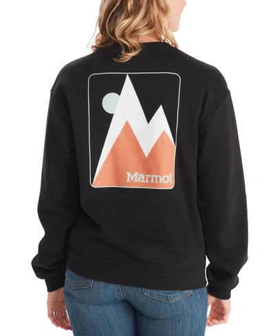 Marmot Women's Twin Peak Crewneck Sweatshirt In Black