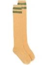 Red Valentino Long Lurex Stripe Socks - L01 Oro