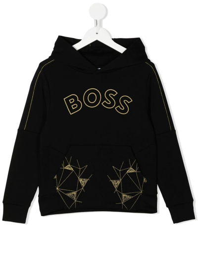 Bosswear Kids' Logo-print Hoodie In Black