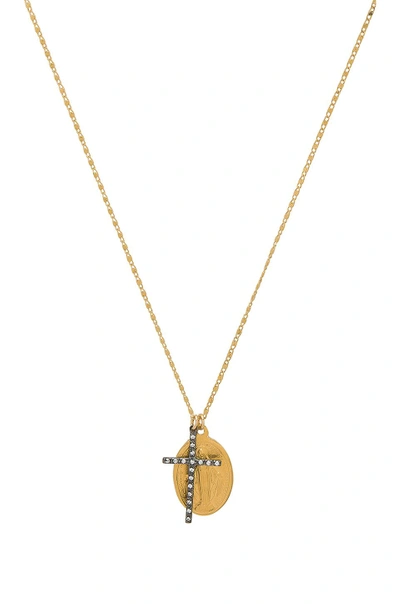 Natalie B Jewelry Virgin Mary Necklace In Metallic Gold