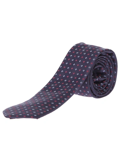 Valentino Garavani Micro-patterned Silk Tie In Blue