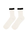 Valentino Striped Ribbed Socks In Nero (white)