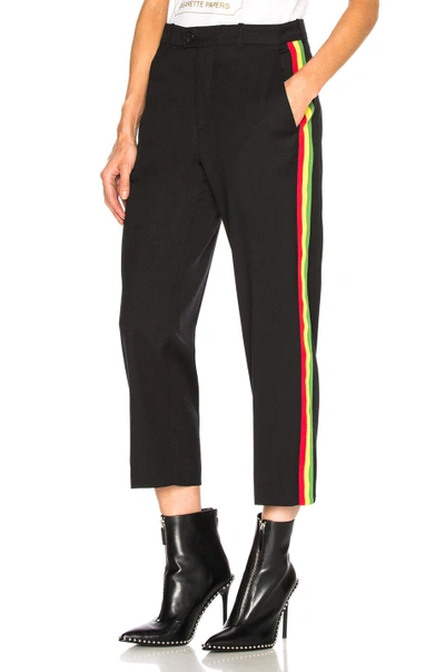 Adaptation Cropped Side Stripe Trousers In Black,stripes