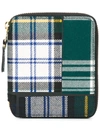 Comme Des Garçons Green Tartan Print Zip Around Wallet