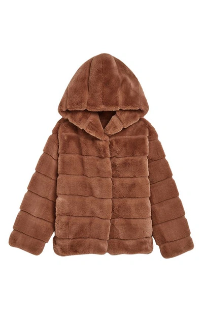 Apparis Unisex Faux Fur Hooded Jacket - Little Kid, Big Kid In Camel